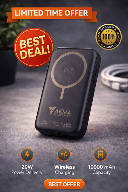 20W - 10000mAh 3 in 1 Wireless Powerbank