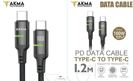 100W C-C CABLE - 1.2M WITH LED Indicator