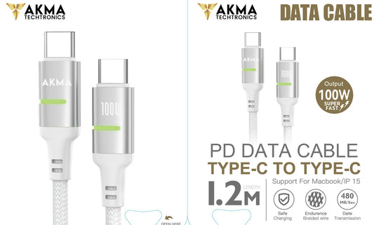 100W C-C CABLE - 1.2M WITH LED Indicator