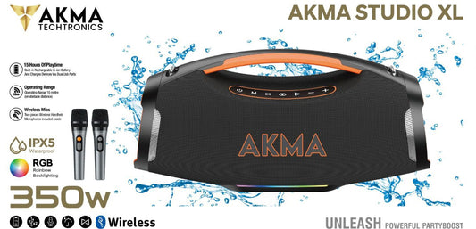 AKMA 350W STUDIO XL Speaker with 2 Wireless Mics