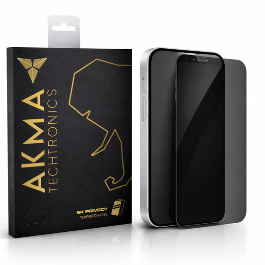AKMA Techtronics 5X Privacy Tempered Glass Screen Protector for iPhone 15 Plus /16 Plus – Extreme Privacy, HD Anti-Spy, Super Hard Anti-Scratch, 5-Layer Reinforced Protection, Anti-Fingerprint, Ultra-Smooth Touch