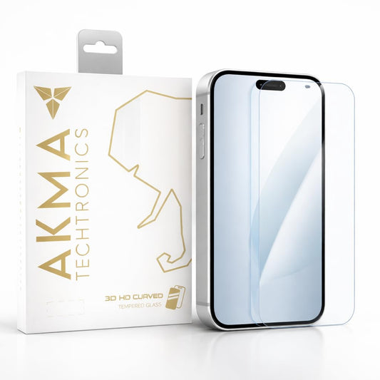 AKMA PRO+ 3D HD Curved Tempered Glass Screen Protector for iPhone 13 / 13 Pro / 14 – Ultra Strong, Full Coverage, Rounded 3D Corners, Explosion-Proof, Scratch Resistant, Anti-Fingerprint, 5-Layer Reinforced