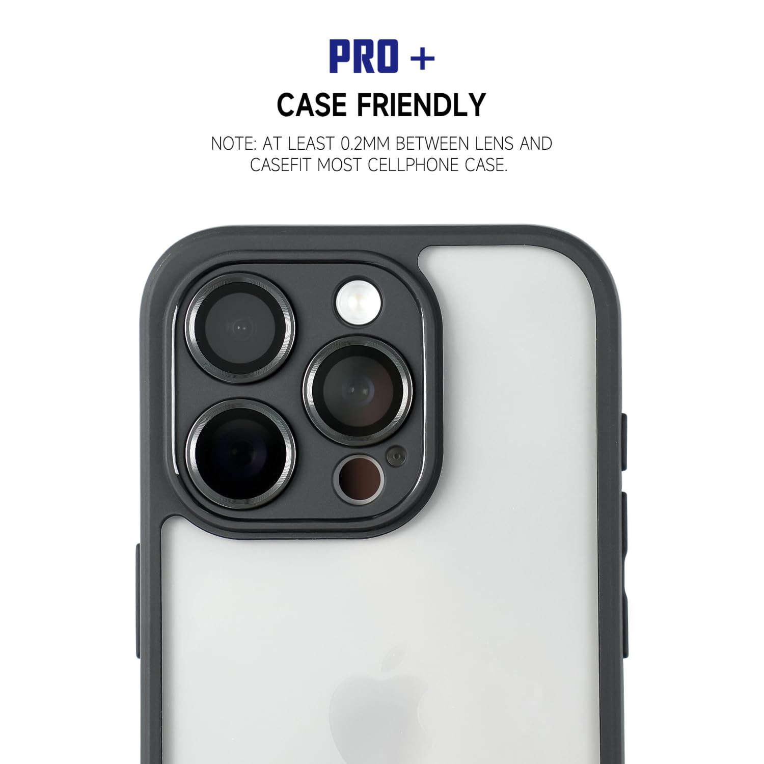 PRO+ Camera Lens Protector for iPhone 15/15 Plus / 15 Pro / 15 Pro Max | Anti-Shatter Aluminium Ring with 9H Hardness Glass | Case Friendly Individual Lens Armor (Black, iPhone 15/15 Plus) - Yellow