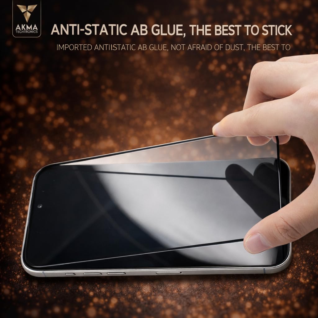 AKMA 100% Corning Glass Screen Protector for iPhone 15 Pro - Original Corning Material, 9H Hardness, 6X Stronger, Ultra HD Clear, Scratch & Explosion Resistance, Ultra Sensitive Touch