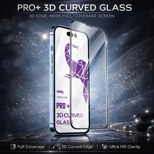 AKMA PRO+ 3D HD Curved Tempered Glass Screen Protector for iPhone 13 / 13 Pro / 14 – Ultra Strong, Full Coverage, Rounded 3D Corners, Explosion-Proof, Scratch Resistant, Anti-Fingerprint, 5-Layer Reinforced