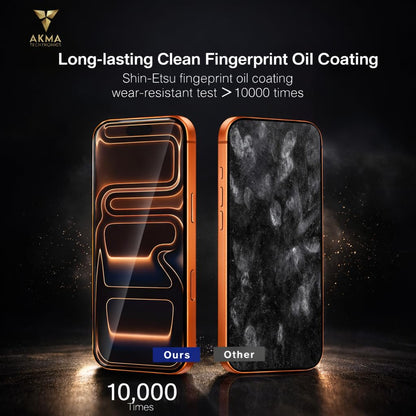 AKMA Durallium Vitrax SuperStrong Tempered Glass Screen Protector for iPhone 17 Pro | 9H Hardness, 15X Military Grade, 45KG Edge Resistance, 360° Ultra Toughness, 93% HD Clear, Anti-Fingerprint