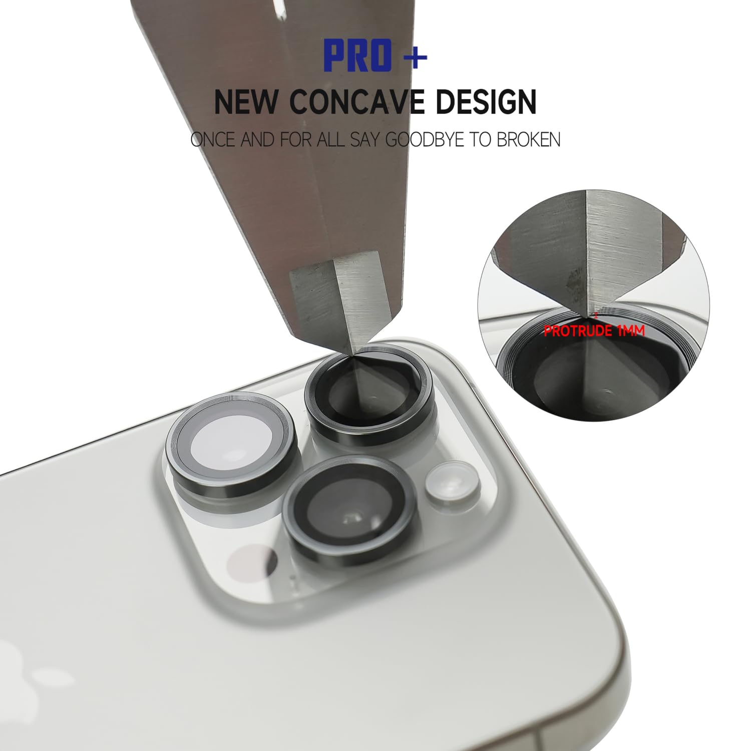 PRO+ Camera Lens Protector for iPhone 15/15 Plus / 15 Pro / 15 Pro Max | Anti-Shatter Aluminium Ring with 9H Hardness Glass | Case Friendly Individual Lens Armor (Black, iPhone 15/15 Plus) - Yellow