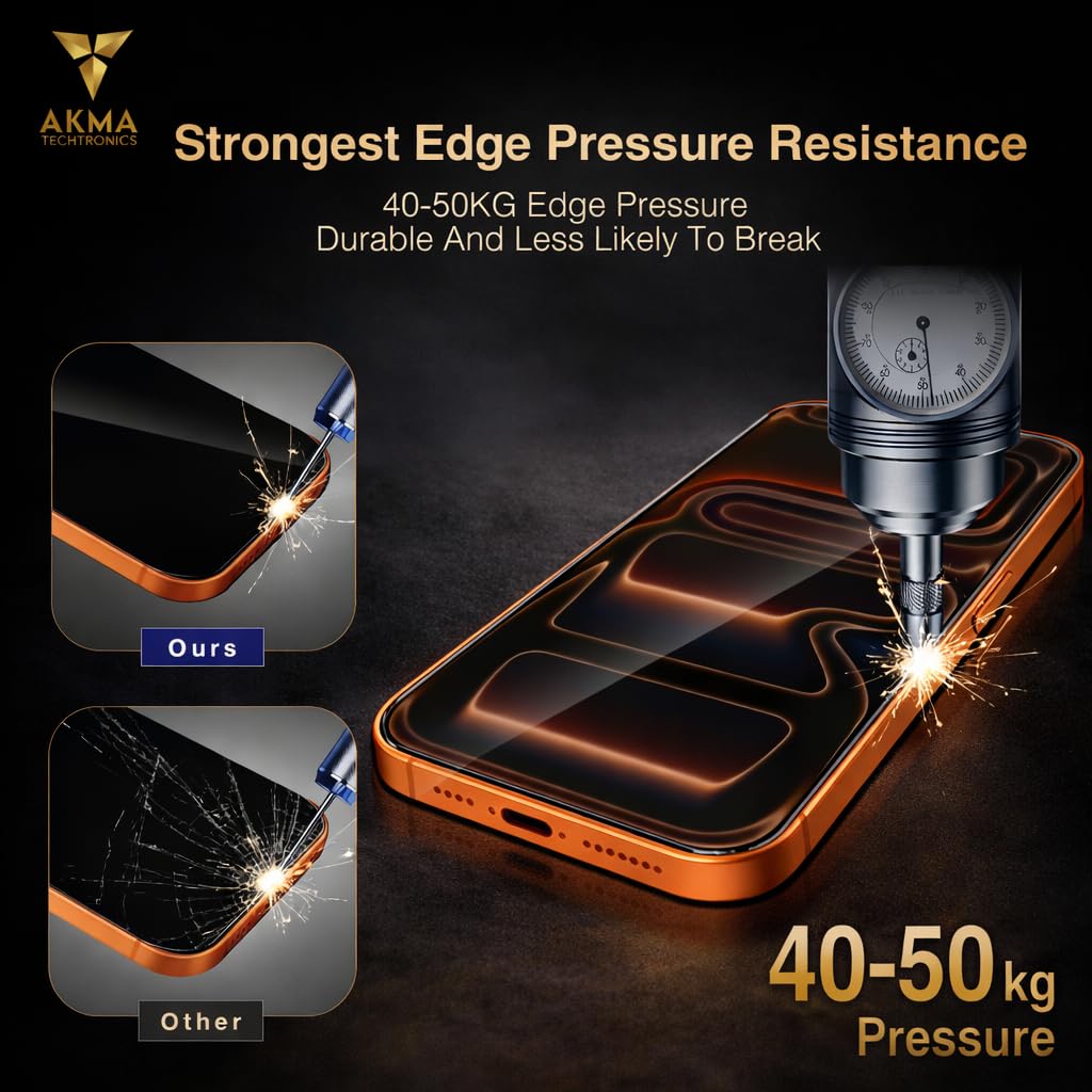 AKMA Sapphire Coated Tempered Glass Screen Protector for iPhone 17 Air | Original Sapphire Plating, 3X Scratch Resistance, 45KG Edge Resistance, Explosion Proof, 93% HD Clarity, Anti-Fingerprint Glass