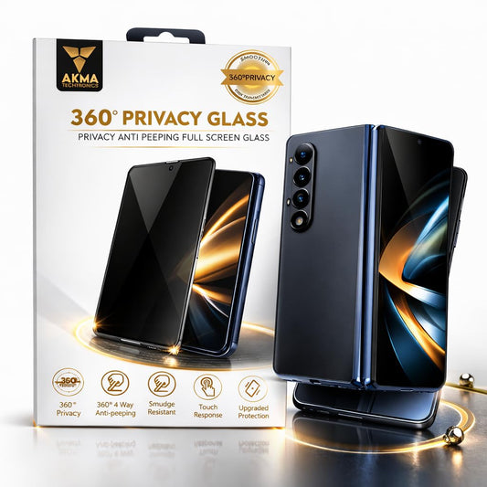360° Privacy Tempered Glass For Samsung Z Fold 4/ Fold 5 | 4-Way Anti-Spy Screen Protector | 9H Hardness, Military-Grade Protection | Anti-Fingerprint, Bubble-Free, Case Friendly Screen Guard