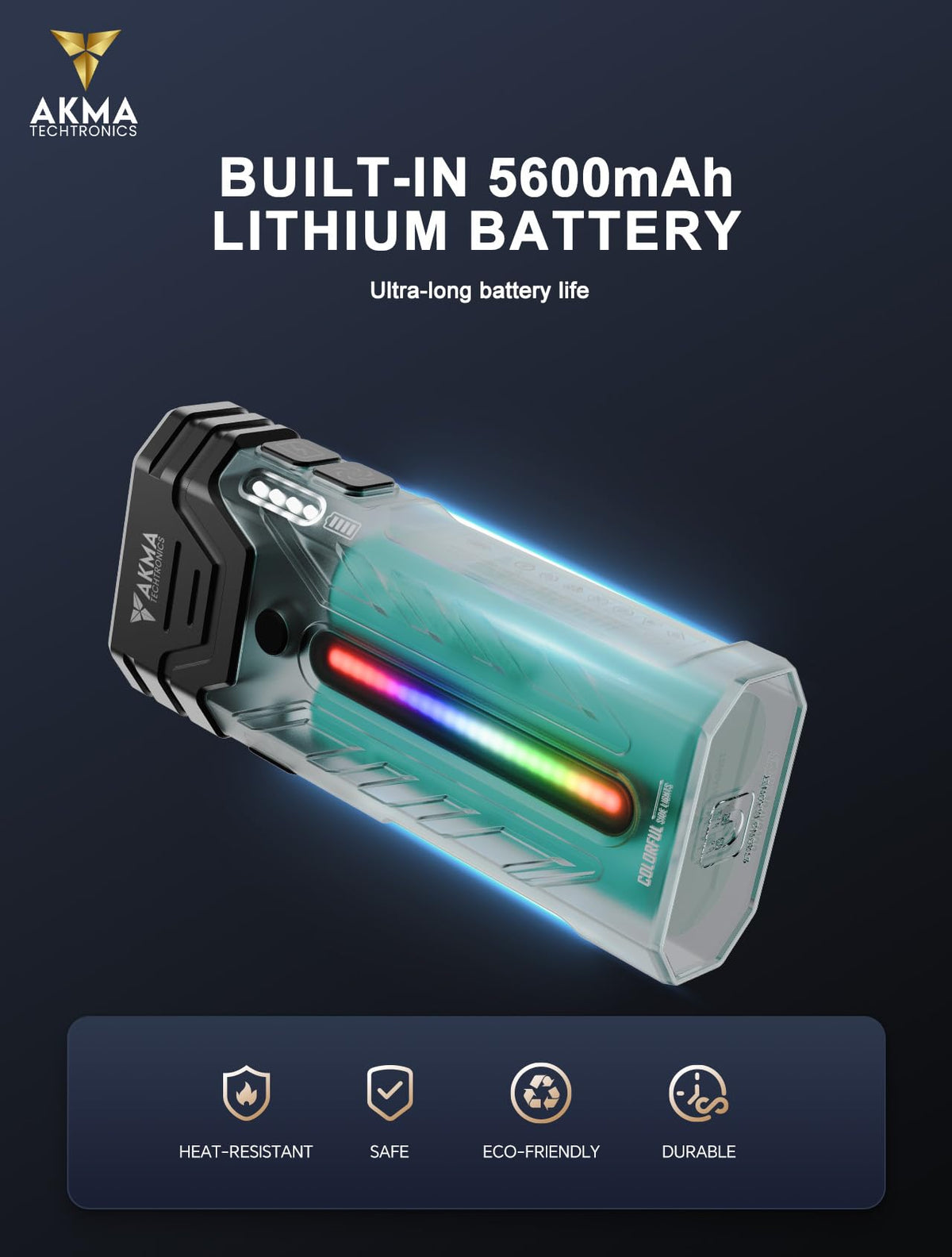 Powerful Tactical LED Flashlight 5200 Lumens, High Power Rechargeable Dual-Core LED Spot & Flood Light, 5600mAh Battery, RGB Ambient Side Light, Two-Way Pocket Clip & Strong Magnetic Base