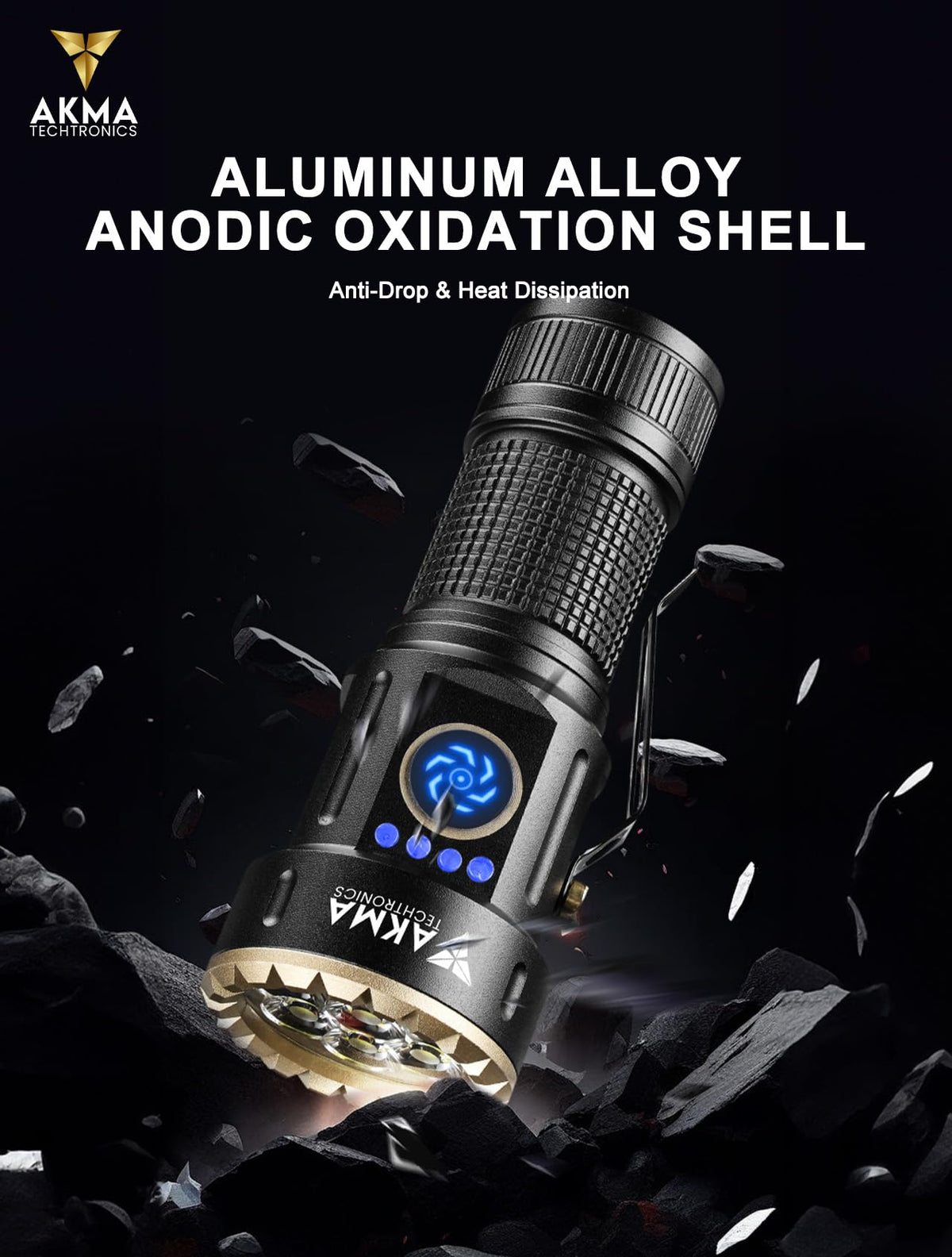 AKMA TECHTRONICS Tactical LED Flashlight 2800 Lumens