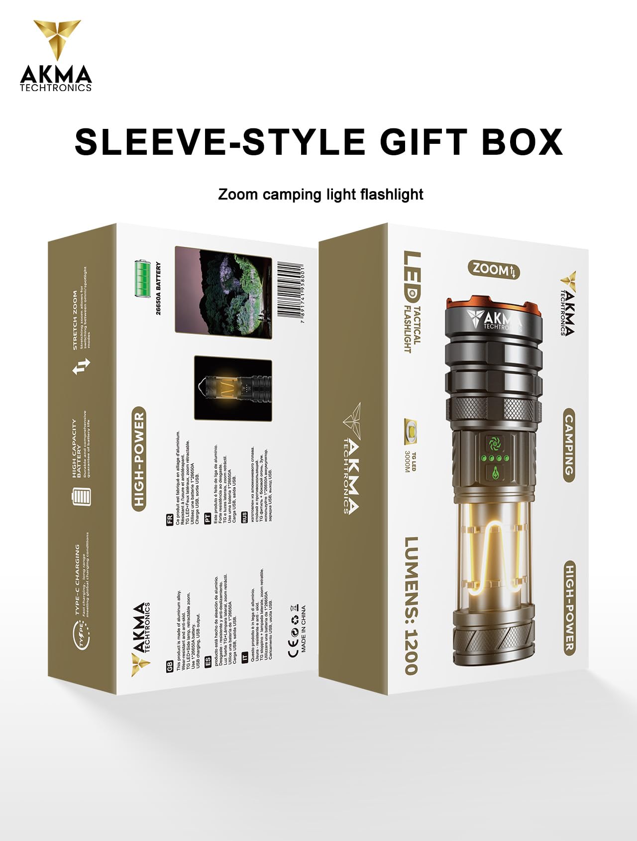 1200 Lumens - CAMPING ZOOM TORCH