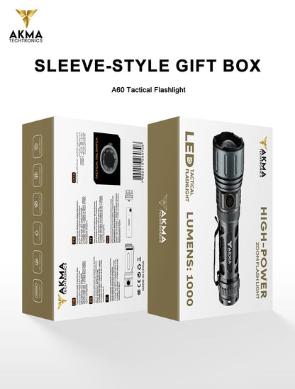 Powerful Tactical LED Flashlight 1000 Lumens, High-Power Waterproof Torch Light with 3rd Gen White Laser Emitter, Telescopic Zoom, 6 Modes & Type-C, Rechargeable Battery for Camping & Home Emergency