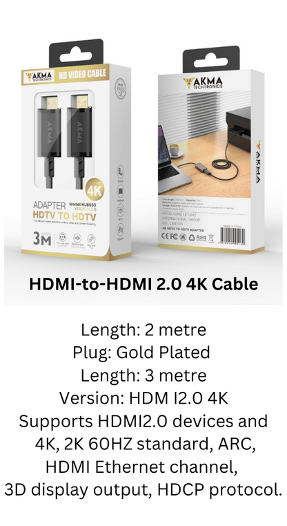 HDMI to HDMI CABLE V2.0 - 3M